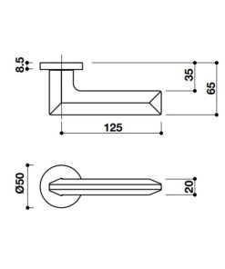 Tay nắm gạt Kawajun Hafele 901.99.570 - 5