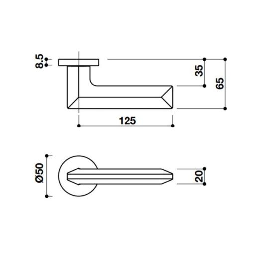 Tay nắm gạt Kawajun Hafele 901.78.282 - 3