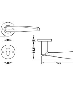 Tay nắm gạt Hafele 903.92.636 - 6 Tay nắm gạt Hafele 903.92.636 - 5
