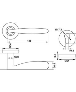 Tay nắm gạt Häfele 903.98.135 - 6 Tay nắm gạt Häfele 903.98.135 - 5