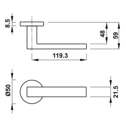 Tay nắm gạt Kawajun Hafele 905.99.542 - 3