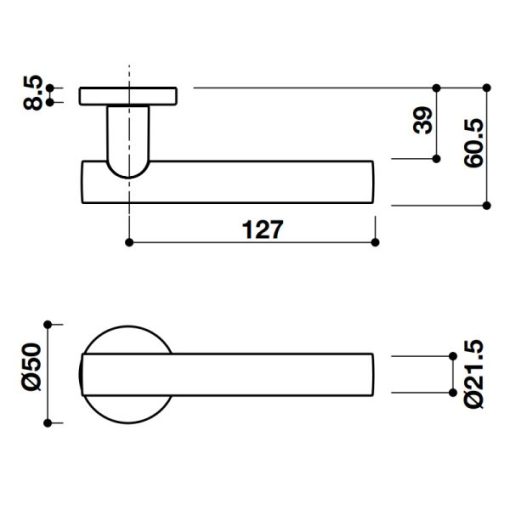 Tay nắm gạt Kawajun Hafele 905.99.541 - 3