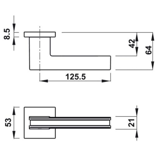 Tay nắm gạt Kawajun Hafele 905.99.543 - 3