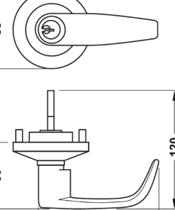 Tay nắm gạt cho cửa thoát hiểm Häfele 911.56.038 - 6 Tay nắm gạt cho cửa thoát hiểm Häfele 911.56.038 - 5