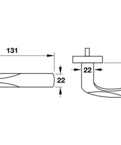 Tay nắm gạt Hafele màu đen 903.78.164 - 6 Tay nắm gạt Hafele màu đen 903.78.164 - 5