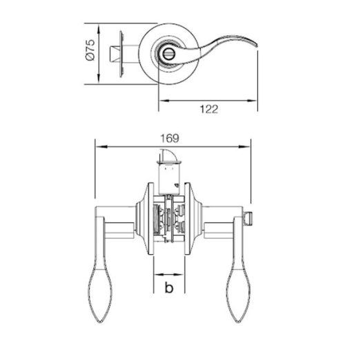 Khoá tay nắm gạt cửa phòng Häfele 489.10.195 - 3
