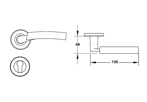 Tay nắm gạt Inox 316 Häfele 903.99.723 - 3