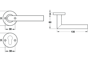 Tay nắm gạt Inox 316 Häfele 903.98.536 - 5