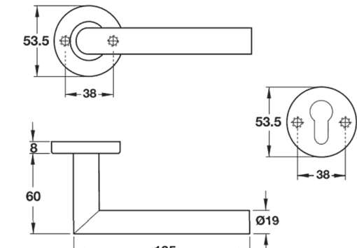 Tay nắm gạt màu đen mờ PVD Hafele 903.92.559 - 3