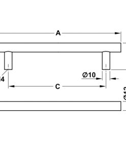 Tay nắm Inox Hafele 264mm 155.01.404 - 6 Tay nắm Inox Hafele 264mm 155.01.404 - 5