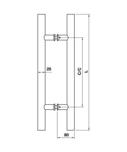 Tay nắm kéo chữ H L600mm BAUMA 903.13.170 - 6 Tay nắm kéo chữ H L600mm BAUMA 903.13.170 - 5