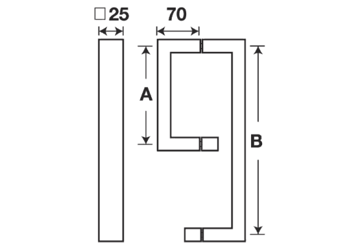 Tay nắm phòng tắm kính Hafele 500mm 903.02.251 - 3