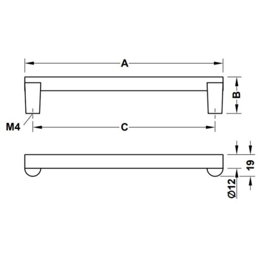 Tay nắm tủ Hafele màu mạ niken mờ 335mm 106.69.111 - 3