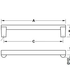 Tay nắm tủ Hafele màu mạ niken mờ 175mm 106.69.020 - 5