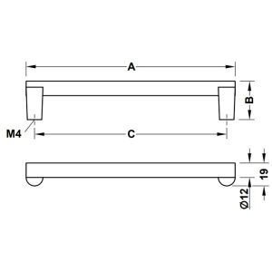 Tay nắm tủ Hafele màu mạ niken mờ 175mm 106.69.020 - 5