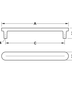 Tay nắm tủ Hafele màu kim loại xám 182mm 106.70.091 - 5