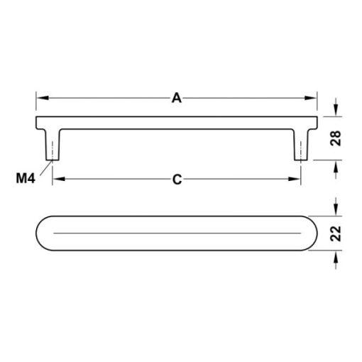 Tay nắm tủ Hafele màu đồng 214mm 106.70.202 - 3