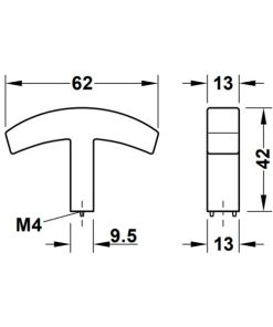 Tay nắm tủ Hafele màu mạ crom bóng 62mm 106.70.130 - 5