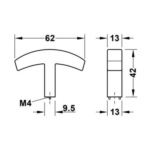 Tay nắm tủ Hafele màu mạ đồng mờ 62mm 106.70.131 - 3