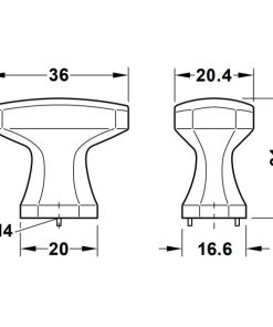 Tay nắm tủ Hafele màu vàng mờ 36mm 106.70.172 - 5