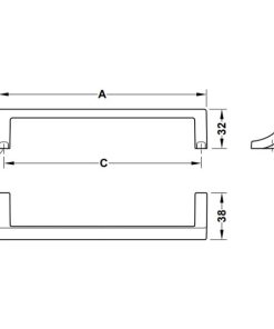 Tay nắm tủ Hafele màu mạ thiếc cổ 74mm 106.69.310 - 5