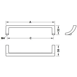 Tay nắm tủ Hafele màu mạ niken mờ 330mm 106.69.102 - 5