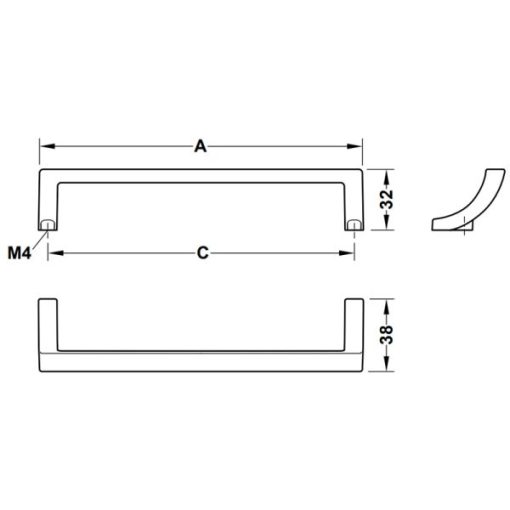 Tay nắm tủ Hafele màu mạ niken đen mờ 74mm 106.69.320 - 3