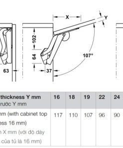 Tay nâng 1 cánh Häfele Free Space màu trắng 493.05.913 - 8 Tay nâng 1 cánh Häfele Free Space màu trắng 493.05.913 - 7