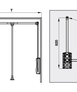 Tay nâng móc áo Hafele 880-1270mm màu trắng 805.11.754 - 5