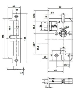 Thân khoá BAUMA H5845 911.25.561 - 6 Thân khoá BAUMA H5845 911.25.561 - 5
