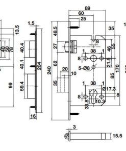 Thân khóa con lăn Hafele 911.24.032 - 5