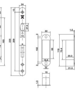 Thân khóa con lăn Hafele 911.24.068 - 5