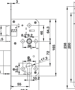Thân khóa Hafele 489.10.560 - 6 Thân khóa Hafele 489.10.560 - 5