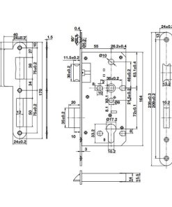 Thân khóa lưỡi gà chốt chết Hafele 911.02.799 - 5