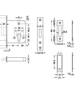 Thân khóa chốt chết Hafele màu đồng rêu 911.22.881 - 5