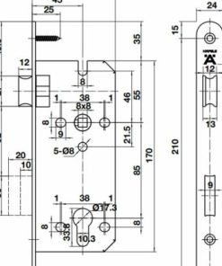 Thân khoá 45/85mm DIY Hafele 489.10.562 - 6 Thân khoá 45/85mm DIY Hafele 489.10.562 - 5