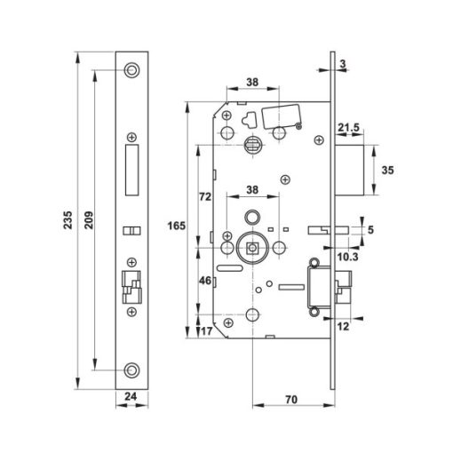 Khóa vân tay Hafele DL7600 màu đen mờ 912.20.230 - 7