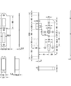 Thân khóa lưỡi gà chốt chết Inox 316 Hafele 911.25.402 - 6 Thân khóa lưỡi gà chốt chết Inox 316 Hafele 911.25.402 - 5