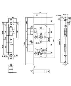 Thân khóa lưỡi gà chốt chết Hafele 911.03.514 - 5