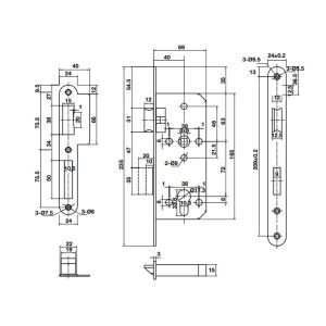 Thân khóa lưỡi gà chốt chết Hafele 911.03.514 - 5