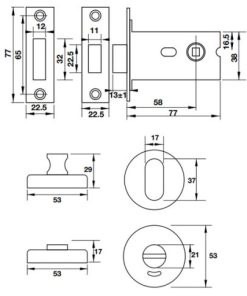 Thân khóa và chốt vệ sinh Hafele 902.54.290 - 6 Thân khóa và chốt vệ sinh Hafele 902.54.290 - 5