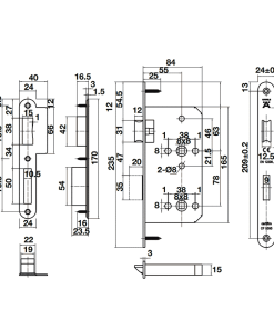Thân khóa cho phòng WC B55/78A Inox mờ HAFELE 911.02.157 - 9