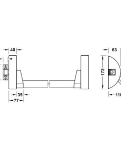Thanh thoát hiểm chốt ngang màu xám Hafele 901.02.400 - 6 Thanh thoát hiểm chốt ngang màu xám Hafele 901.02.400 - 5
