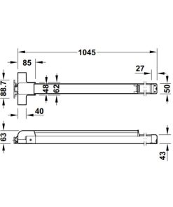 Thanh thoát hiểm Inox mờ Hafele 903.00.310 - 5