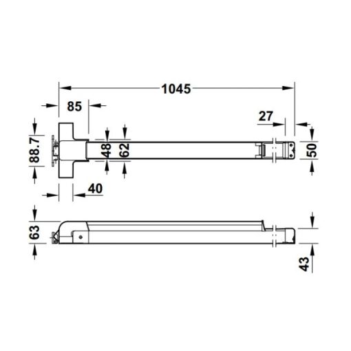 Thanh thoát hiểm Inox mờ Hafele 903.00.310 - 3
