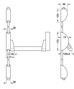 Thanh thoát hiểm màu xám Hafele 901.02.782 - 6 Thanh thoát hiểm màu xám Hafele 901.02.782 - 5