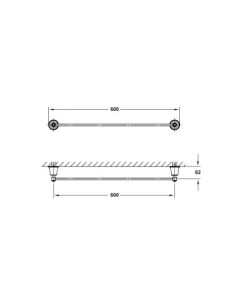 Thanh treo khăn đơn Kyoto 600 580.57.111 - 6 Thanh treo khăn đơn Kyoto 600 580.57.111 - 5