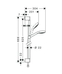 Bộ sen tay kèm thanh trượt Hansgrohe 589.54.119 - 5