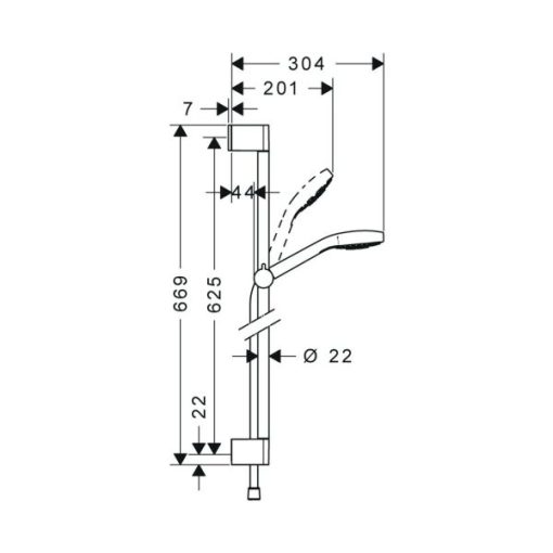 Bộ sen tay kèm thanh trượt Hansgrohe 589.54.119 - 3