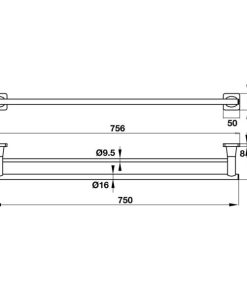 Thanh treo khăn đôi 750mm Häfele 580.41.412 - 5